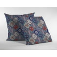 thumbnail image 2 of Gray White Floral Suede Throw Pillow, 2 of 3