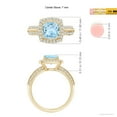 thumbnail image 3 of ANGARA Natural Twisted Rope Cushion 1.4 ct Aquamarine Halo Ring in 14K Yellow Gold for Women (Size-7mm) | March Birthstone, Birthday, Anniversary, Jewelry Gift for Women | Natural Aquamarine Ring, 3 of 7