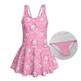 thumbnail image 6 of Uourmeti Cartoon Axolotl Print Girls One Piece Swim Dress - Quick Dry Skirted Bathing Suit for Beach, Pool & Summer Vacation, 6 of 8
