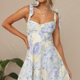 thumbnail image 5 of Vestido Vestido a media pierna con estampado de tirantes con cuello en V y cintura delgada de verano Cgtredaw Para estrenar, 5 of 5