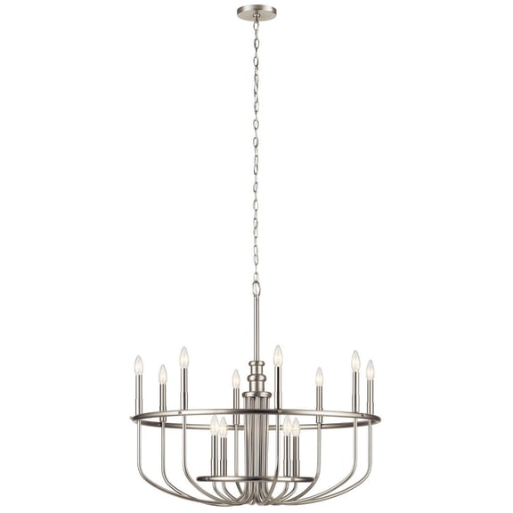 52305NI-Kichler Lighting-Capitol Hill - 12 Light Large Chandelier In Traditional Style-30.75 Inches Tall and 34.75 Inches Wide-Brushed Nickel Finish