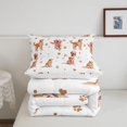 thumbnail image 5 of Manfei Cartoon Golden Retriever King Size Comforter Sets, Cute Love Heart Comforters King Size, White Gold, Reversible, 3 Pieces, 1 Comforter and 2 Pillowcases, 5 of 7