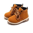 thumbnail image 6 of Baby Kids Boots - Boys Girls Rubber Sole PU Leather Shoes Hiking Ankle Boots Toddler/Little Kid, 6 of 7