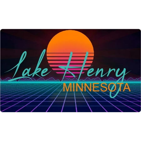 

Lake Henry Minnesota 4 X 2.25-Inch Fridge Magnet Retro Neon Design