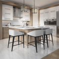 thumbnail image 2 of Amisco Bailey 26.75" Polyester and Metal Counter Stool in Gray White/Black, 2 of 3