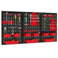 thumbnail image 1 of Gymax 9-Bin Parts Rack Organizer Pegboard Wall Organizer w/ Hammer Racks Tool Holders, 1 of 10