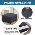 thumbnail image 2 of AVEKI Stretch Ottoman Cover Square Ottoman Slipcovers Furniture Protector Soft Slipcover with Elastic Bottom,White,L 0601M, 2 of 7