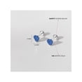 thumbnail image 5 of Delicate Simulated Blue Topaz Heart Girls Earrings Screw Back - 14k White Gold, 5 of 7