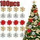 thumbnail image 2 of 10 piezas de flores navideñas con purpurina artificial, flores de Pascua, adornos para árbol de Navidad, guirnaldas DIY, decoración para el hogar, bodas y fiestas, 2 of 5