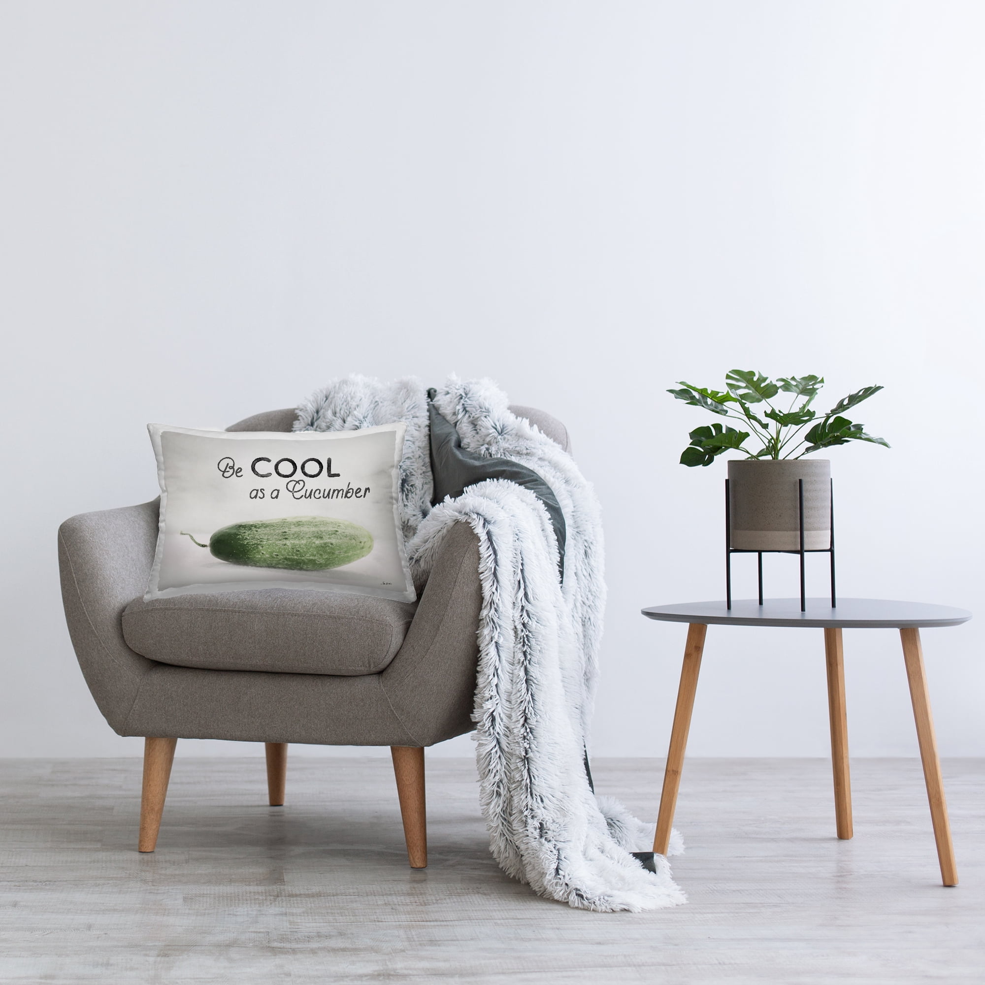 Stupell Industries Cool As A Cucumber Decorative Printed Throw Pillow Design by Lori Deiter.