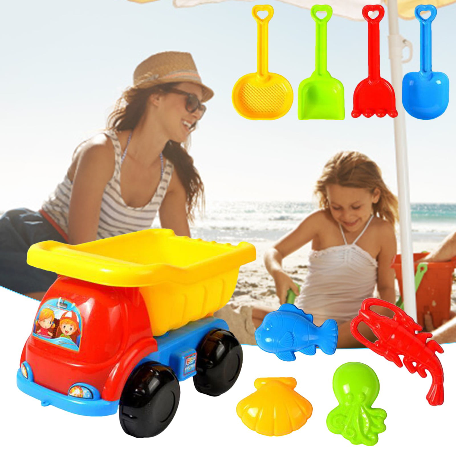 9pcs Set Sand Shovel Spade Bucket Rake Play Toy Kids Children Water Tool Fun