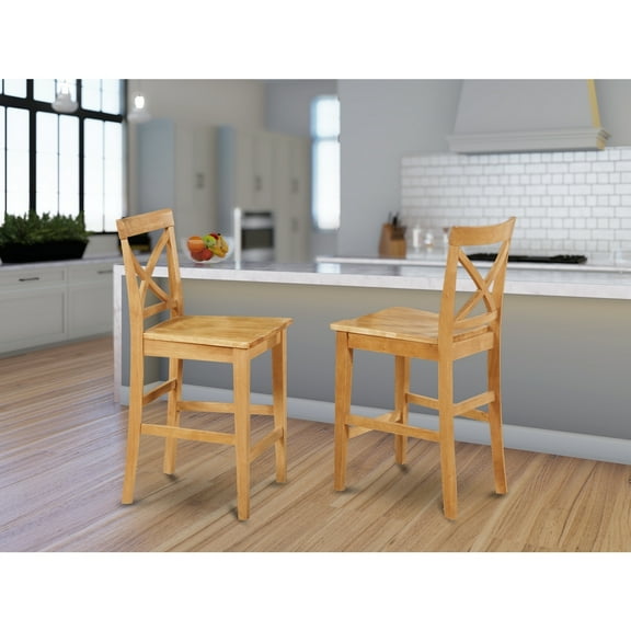 Kitchen Bar Stool - Stylish Counter Height Stool with Wood Seat & Fluted Legs - 41.5" H