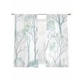 thumbnail image 6 of Green Ombre Leaves Tree Sheer Curtains for Living Room Bedroom Vintage Green Forest Sheer Curtains 72 Inch Long 2 Panels Set Light Filtering Curtain Window Treatments Drapes for Dining Room, 6 of 6