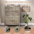 thumbnail image 4 of Accreate Tall 5 Drawer Dresser for Bedroom, Modern Wooden Chest with Deep Drawers & Metal Knobs for Kids, Entryway, Hallway, 4 of 7
