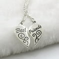 thumbnail image 4 of HomeKingdee 2 Pcs Best Friends Heart Pendant Necklace Set - Alloy Broken Heart Partner Friendship Jewelry with 19.7 Inch Chain and 1.3 Inch Pendant for Gift Giving, 4 of 5