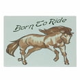 thumbnail image 1 of Animal Cutting Board, Born to Ride Calligraphic Animal Design Western Feels on Plain Backdrop, Decorative Tempered Glass Cutting and Serving Board, in 3 Sizes, by Ambesonne, 1 of 2