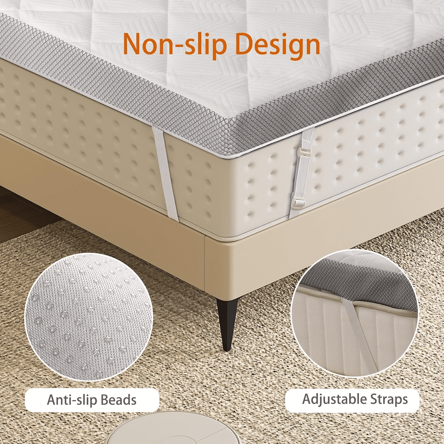 Extra Firm Mattress Topper 3 Inch, Pain Relieving Foam Bed Topper for Extra Support, High-Density Foam Mattress Pad with Removable Cover, No Smell, CertiPUR-US Certified