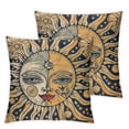 thumbnail image 2 of ARISTURING Decorative Throw Pillow Covers Set of 2 Sun and Moon Vintage Sun Moon Vintage Ancient Art Christmas Circle Day Ethnic for Bedroom, 2 of 6