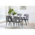 thumbnail image 4 of Dining Chairs Set of 2, Velvet Accent Chair, Modern Living Room Chair with Nail Heads and Gold Tipped Black Metal Legs, Upholstered Armless Side Chair for Dining Room Bedroom Kitchen,  Gray, 4 of 9