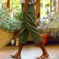 thumbnail image 2 of Kezqiaxn Capris Pants for Women Summer Lace Elastic Waist Loose Cropped Pants with Pockets Womens Capri Pants, 2 of 9