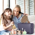 thumbnail image 4 of My Travel Dream Travel Makeup Bag for Women,Waterproof Leather Cosmetic Bag Portable Toiletry Bag,Travel Case,Cosmetic Organizer Tools, 4 of 10
