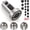 Brushed Nickel, variant on PETGLE Kitchen Faucet Head Replacement Black, with 15 Adapters Plastic Pull Down Faucet Spray Head, 3 Modes Pull Out Kitchen Sink Sprayer Nozzle, Matte Black