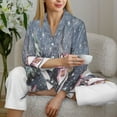 thumbnail image 6 of Kdxio Watercolor Winter Landscape For Christmas Women's Pajama Sets Long Sleeve Button Down Sleepwear Nightwear Soft Pjs Lounge Sets-Small, 6 of 7