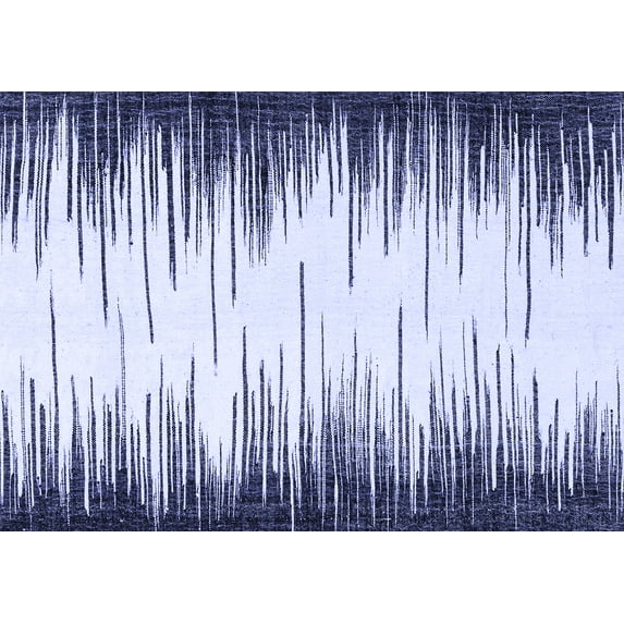 Ahgly Company Indoor Rectangle Abstract Blue Modern Area Rugs, 5' x 7'