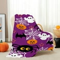 thumbnail image 4 of Djunllk Halloween Throw Blanket 51 x 59 Inch, Gentle Fleece Fall Throw Blanket Cozy Warm Cute Halloween Ghost & Pumpkin Blanket, Ultra-Soft Blankets and Throws for Couch Sofa Bed, 4 of 7