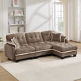 thumbnail image 3 of FFH 100.7" Modular Sectional Sofa with Movable Ottoman, L Shaped Cloud Couch for Living Room, 3-Seat, Coffee, 3 of 12