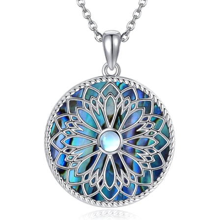 JUSORA Life Necklace 925 Sterling Silver Flower Of Life Pendant Necklace Jewelry Gifts for Women Men