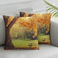 thumbnail image 3 of nygtbtfer Pillow Covers Decorative Square Orange Branch Red Fall Scenery Scenic Autumn Nature Sunny Parks Outdoor Vibrant Pillowcase Soft for Sofa Bedroom Car 22x22in, 3 of 7