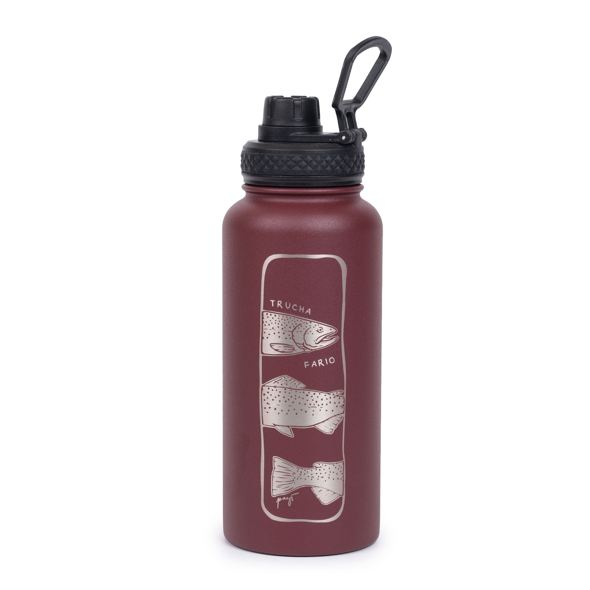 Botella Térmica 1 Lt Burdeo Trucha Fario Atakama Outdoor