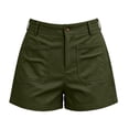 thumbnail image 4 of hoksml Classic Chino Shorts for Women - Mid Rise, Button Closure with Multi-Pockets, 4 of 6