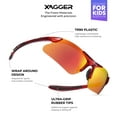 thumbnail image 2 of Xagger Youth Polarized Sports Sunglasses for Boys Girls Age 8-14 Kids Baseball Softball TR90 Frame Glasses, 2 of 6