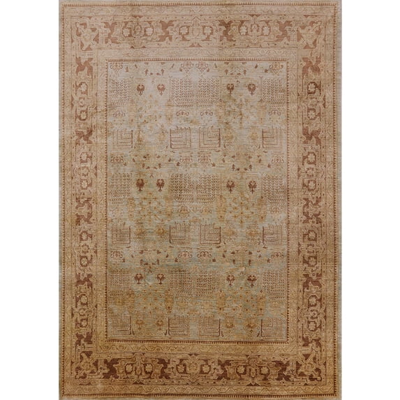 Ahgly Company Indoor Rectangle Mid-Century Modern Light Copper Gold Oriental Area Rugs, 3' x 5'