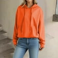 thumbnail image 2 of WTXUE Chandails à Capuchon Chandail à Cordon Chandail en Molleton pour Femmes Automne et Hiver Mode Chandail en Molleton Grande Taille Chandails Décontractés Chandail en Molleton Femme Chandails pour Femmes Chandail en Molleton Orange TG, 2 of 6