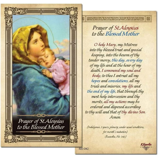 Prayer of St.Aloysius to the Blessed Mother Prayer Card Pack of 25
