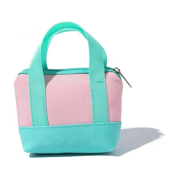 Dopamine Mini Canvas Tote for Women, Small Change Coin Purse Appreciation Gift Bag, Headset Bag Colorful Travel Pouch, 4.72x3.94" (E)