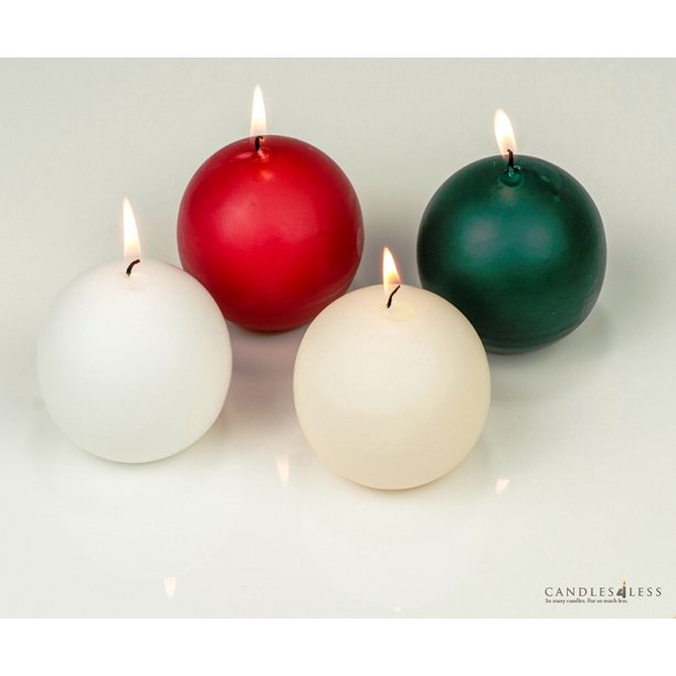 3" Ball Candles (Set of 4)
