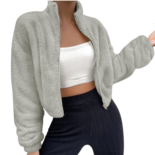 Puntoco Chaqueta De Mujer Suéter De Color Sólido para Mujer Suéter De Felpa Abrigo/Chaqueta Informal De Manga Larga Liquidación De Navidad Puntoco Puntoco-3415