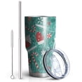 thumbnail image 2 of 30oz Green Christmas Baking Pattern Tumblers Stainless Steel Tumbler with Lid and Straw,Vacuum Insulated Double Wall Travel Tumbler Cups Mug with Cleaning Brush for Coffee,Tea, 2 of 7