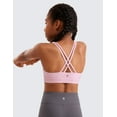 thumbnail image 2 of CRZ YOGA Girls Butterluxe Cross Back Sports Bra Yoga Athletic Casual Tops Scoop Neck Padded Crop Kids Teen, 2 of 7