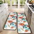 thumbnail image 4 of Kitchen Rugs Sets Of 2,Pioneer Flower Floral Print Pattern Anti Fatigue Kitchen Mat Rugs Non Slip Washable,Decorative Kitchen Floor Mats for Kitchen,Sink,Laundry,17"x47"+17"x47", 4 of 5
