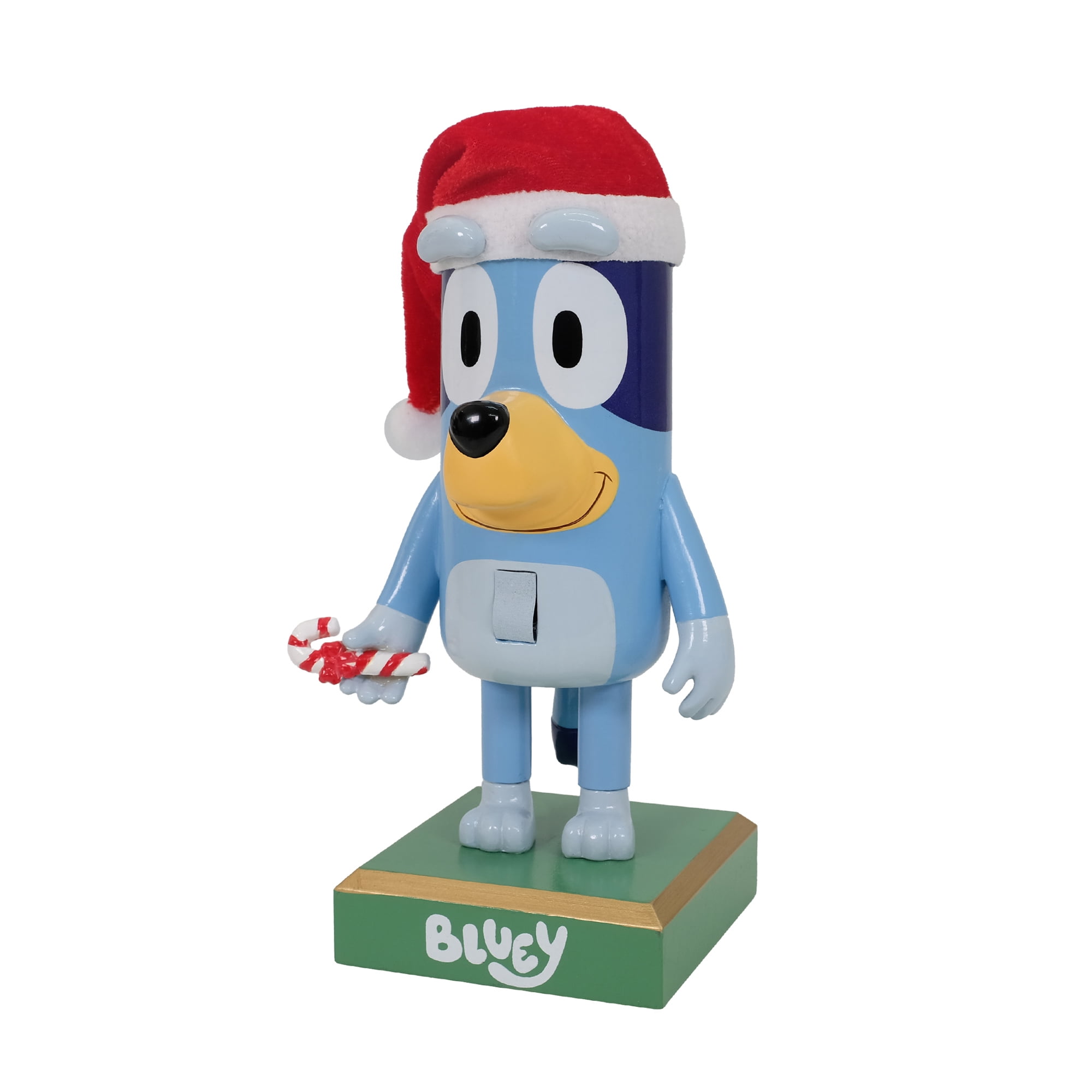 Bluey 8.5 Inch Nutcracker with Santa Hat and Candy Cane