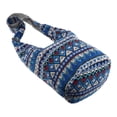thumbnail image 3 of Bolso bandolera mujer, bolso bandolera, gran capacidad, clásico, plegable, lino, Azul, 3 of 8