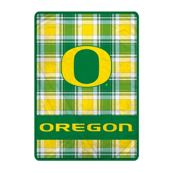 Pegasus Oregon Ducks 66" x 95" Oversized Plaid FAN-mily Ultra Cozy Blanket