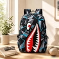 thumbnail image 3 of 3D Shark Mouth Graphic Print Backpack, Comic Style Colorful Design, Casual Daypack for Youths and Teens, 3 of 3
