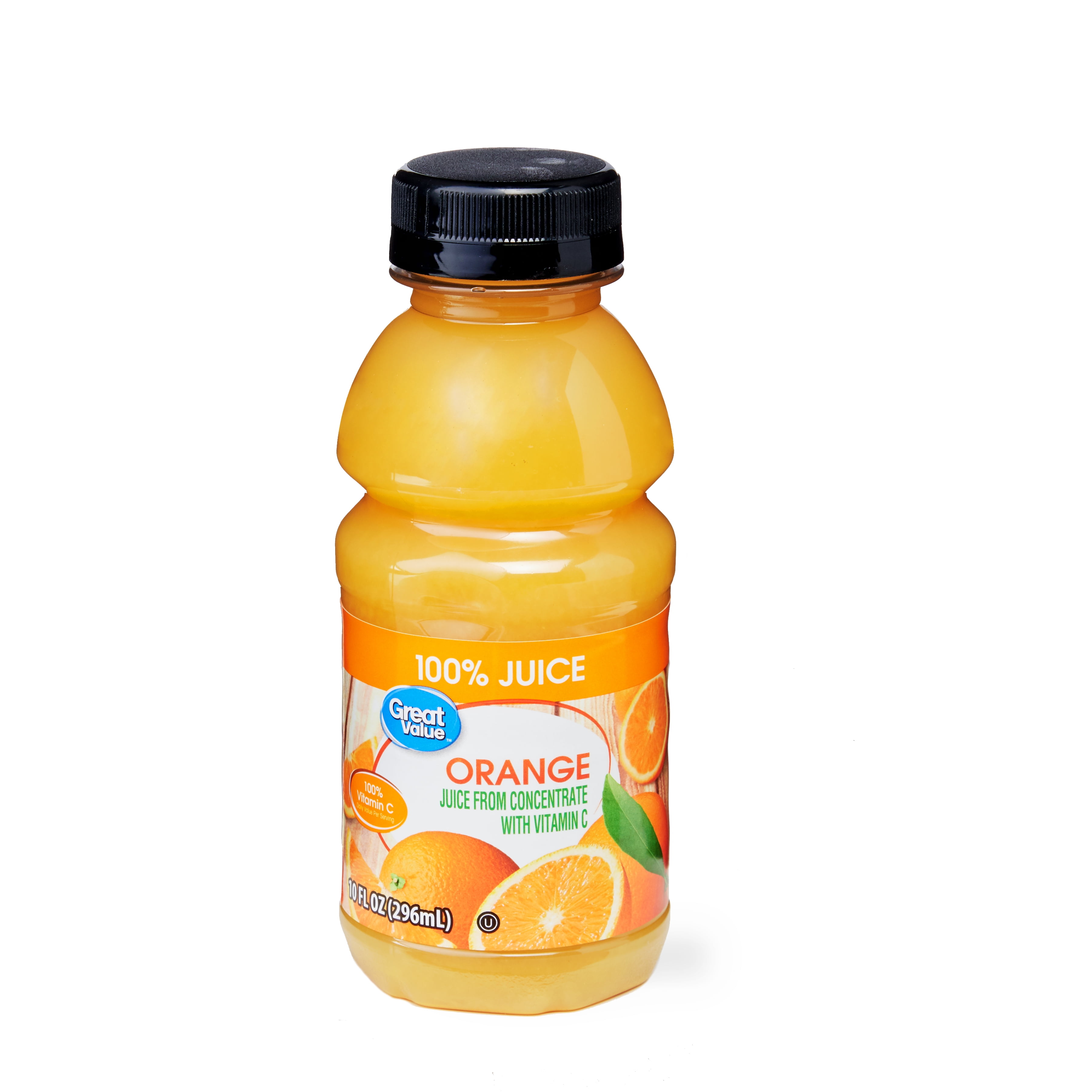 (4 Pack) Great Value Orange Juice, 10 Fl Oz, 6 Count