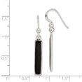 thumbnail image 2 of 925 Sterling Silver Onyx Bar Drop Dangle Boucles d'Oreilles Perle Pierre Naturelle Coquille, 2 of 6